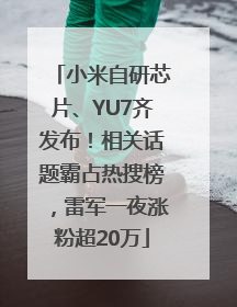 小米自研芯片、YU7齐发布！相关话题霸占热搜榜，雷军一夜涨粉超20万
